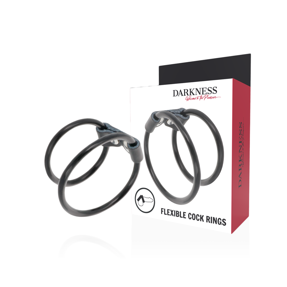 DARKNESS - LEATHER DOUBLE COCK RING