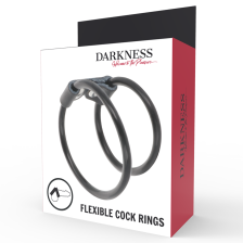 DARKNESS - LEATHER DOUBLE COCK RING