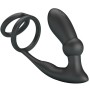 PRETTY LOVE - ANELLO PER PENE EMONI + TAPPO ANALE 12 VIBRAZIONI NERO