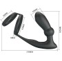 PRETTY LOVE - EMONI PENISRING + ANAL PLUG 12 VIBRATIONEN SCHWARZ