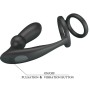 PRETTY LOVE - ANELLO PER PENE EMONI + TAPPO ANALE 12 VIBRAZIONI NERO
