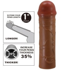 PRETTY LOVE - NILE PENIS SLEEVE WITH 2.5 CM EXTENSION MULATTO