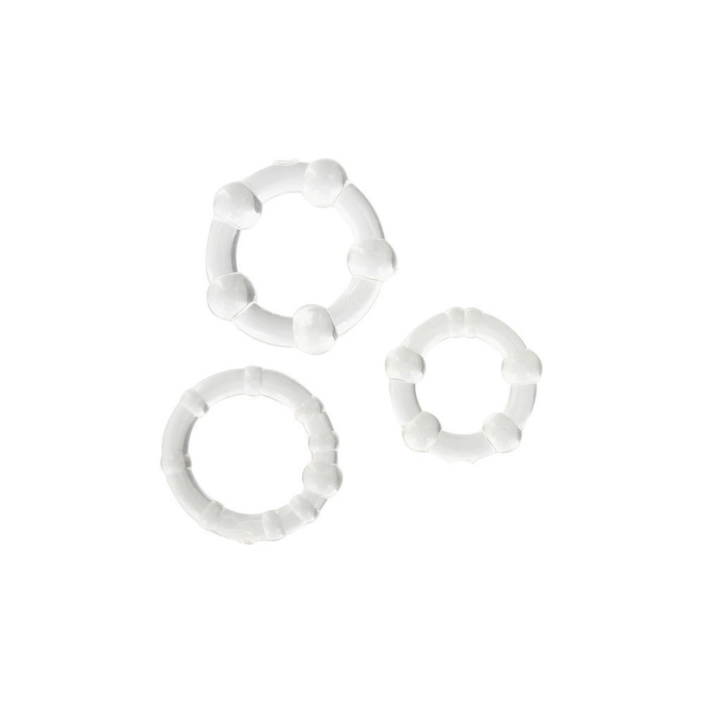 SEVEN CREATIONS - SET OF THREE TRANSPARENT PENIS RINGS