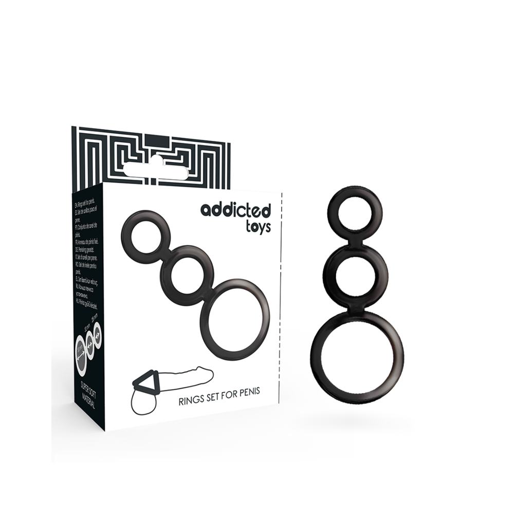 ADDICTED TOYS - RINGS SET FOR PENIS - SMOKED