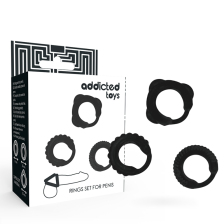 ADDICTED TOYS - CONJUNTO DE ANEL C - PRETO