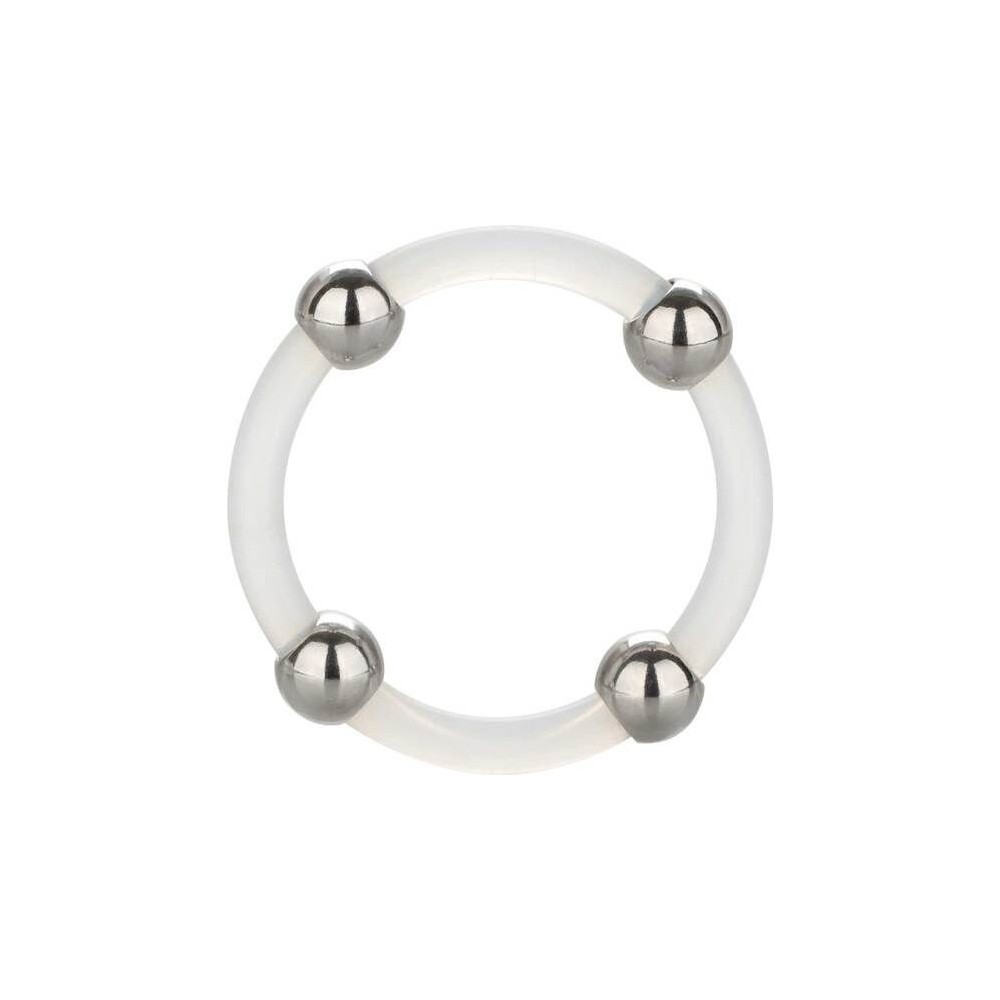 CALEXOTICS - STEEL BEADED SILICONE RING L