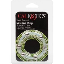 CALEXOTICS - ANELLO IN SILICONE CON PERLINE IN ACCIAIO XL