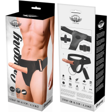 HARNESS ATTRACTION - GREGORY STRAP-ON HOLLOW EXTENDER VIBRATOR 16.5 CM -O- 4.3 CM