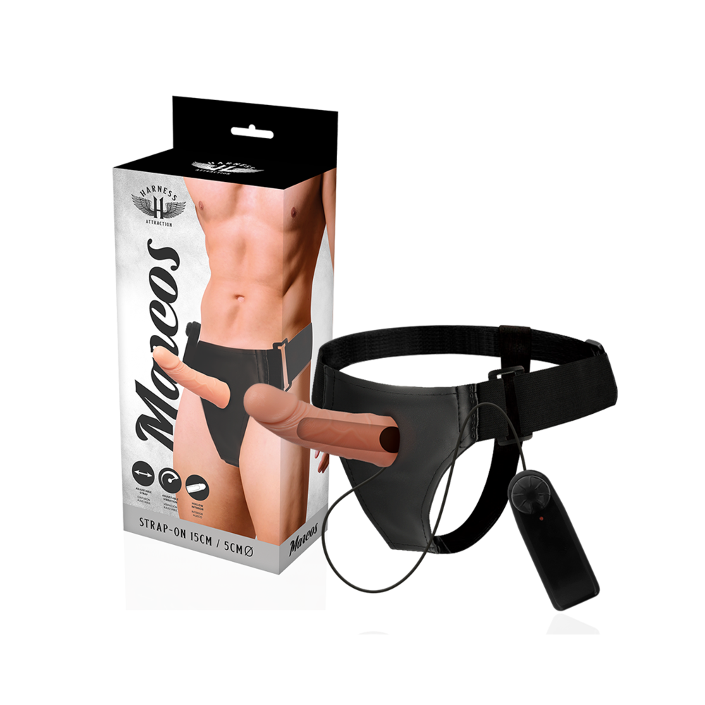 HARNESS ATTRACTION - MARCOS STRAP-ON HOLLOW EXTENDER VIBRATOR 15 CM -O- 5 CM