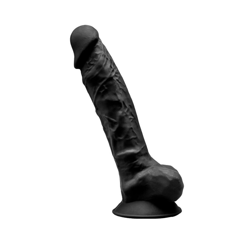 SILEXD - MODÈLE 1 PÉNIS RÉALISTE PREMIUM SILEXPAN SILICONE NOIR 20 CM
