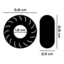 POWERING - SUPER FLEXIBLER WIDERSTANDSFÄHIGER RING 5CM PR08 SCHWARZ