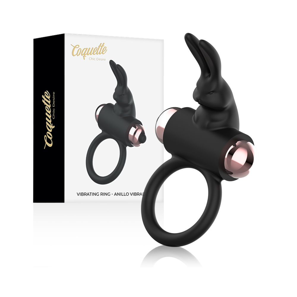 COQUETTE CHIC DESIRE - COCK RING WITH VIBRATOR BLACK/ GOLD