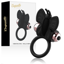 COQUETTE CHIC DESIRE - ANEL BORBOLETA COM VIBRADOR PRETO/ OURO