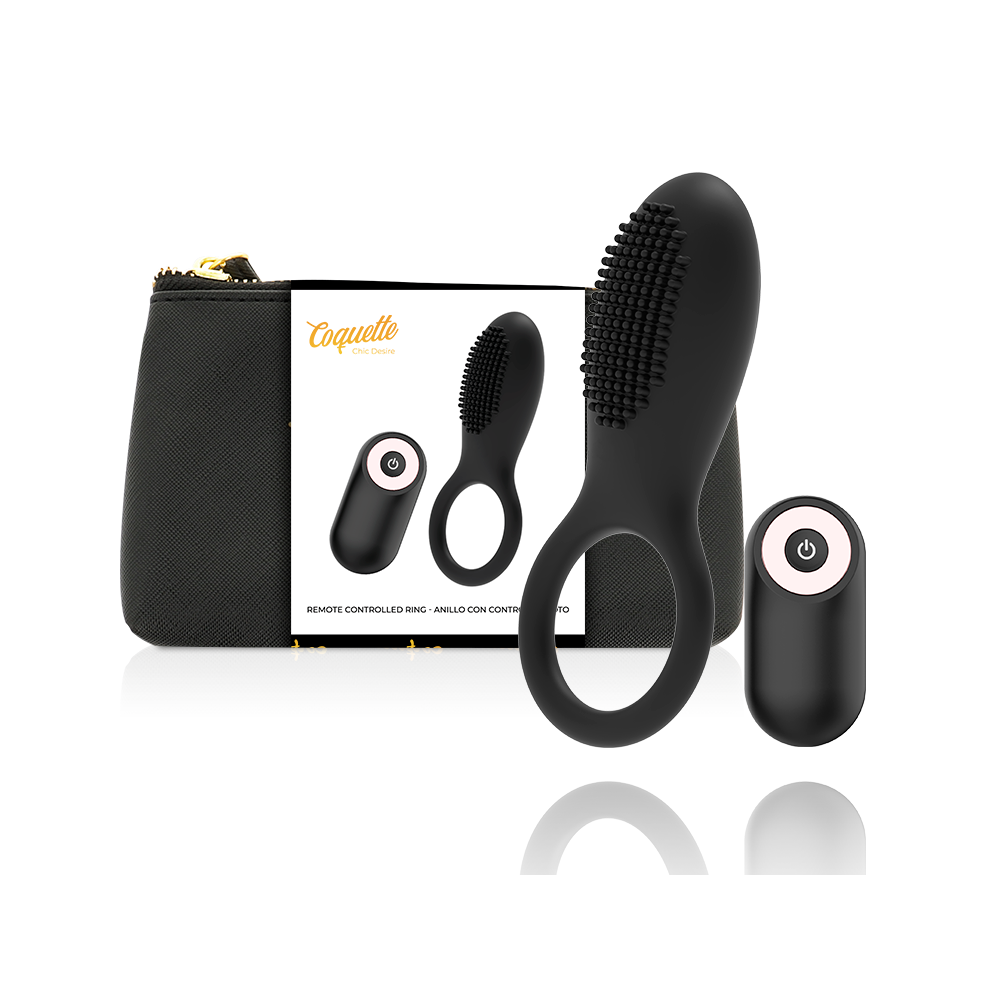 COQUETTE CHIC DESIRE - COCK RING REMOTE CONTROL RECHARGEABLE BLACK/ GOLD