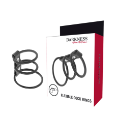 DARKNESS - SET DI 3 ANELLI PER IL CAZZO FLESSIBILI