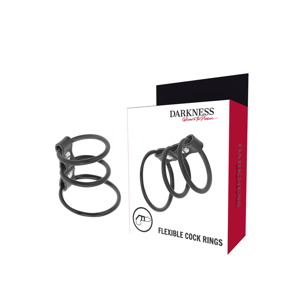 DARKNESS - FLEXIBLE COCK RINGS SET OF 3