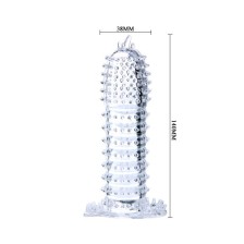 BAILE - BAINHA PARA PÉNIS COM PONTOS ESTIMULANTES TRANSPARENTE 14 CM