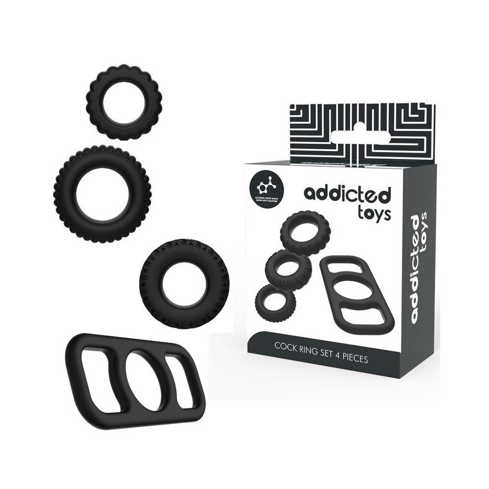 ADDICTED TOYS - CONJUNTO DE ANÉIS DE GALO 4 PEAS