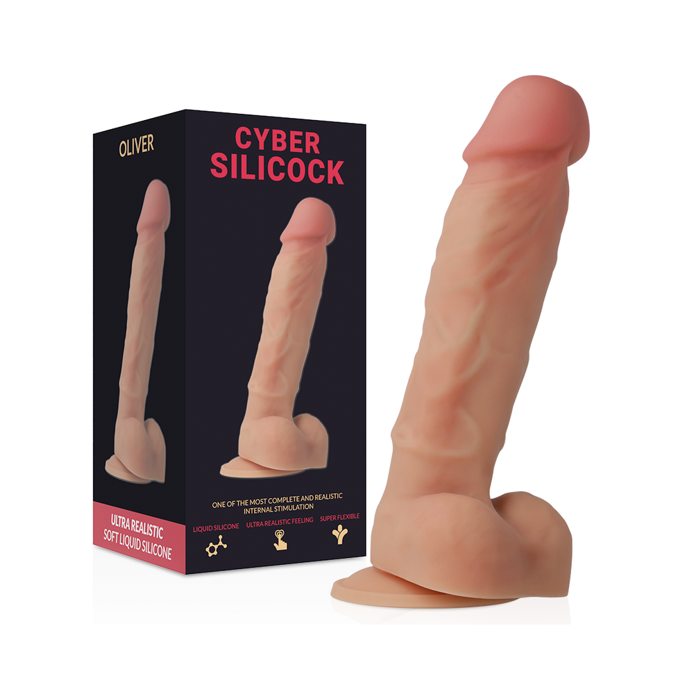 CYBER SILICOCK - OLIVER ULTRA REALISTISCHES WEICHES FLÜSSIGE SILIKON 19 CM -O- 3.9 CM