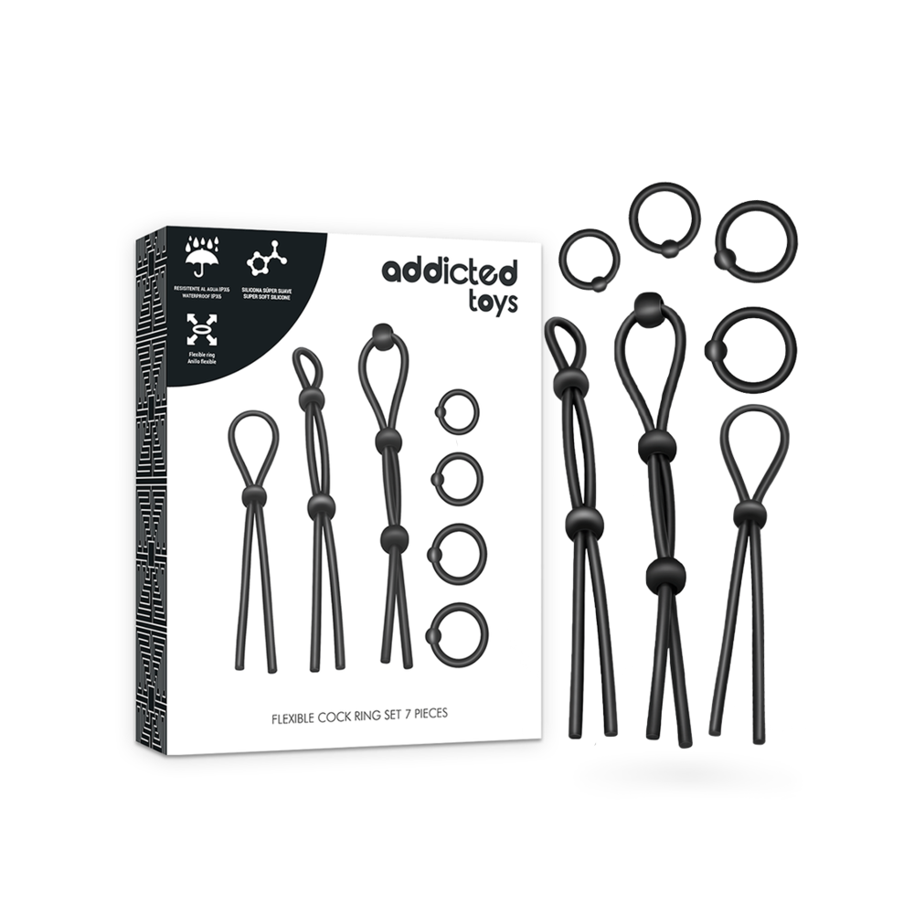 ADDICTED TOYS - FLEXIBLES SILIKON-COCKRING-SET 7-TEILIG