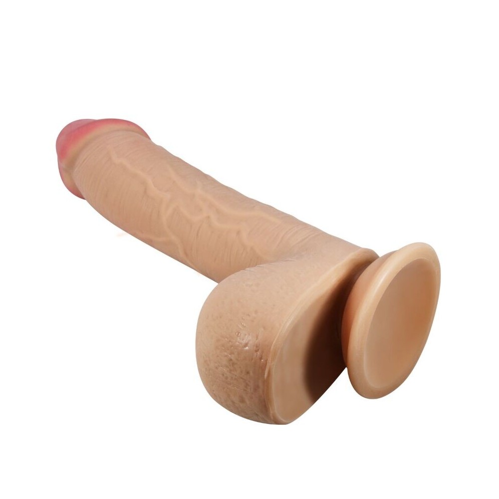 PRETTY LOVE - SÉRIE SLIDING SKIN DILDO REALÍSTICO COM VENTOSA DESLIZANTE PELE CARNE 23,4 CM