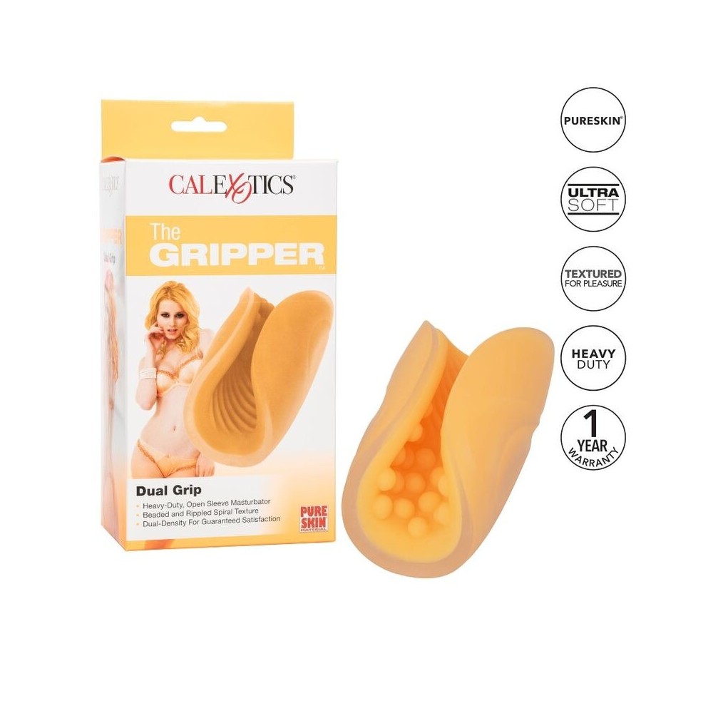 CALEXOTICS - MASTURBADOR BEADED GRIP LARANJA