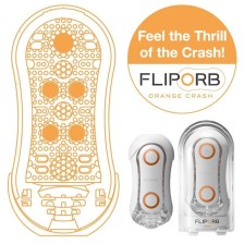 TENGA - FLIP ORB STRONG CRASH MASTURBATOR WHITE AND ORANGE