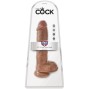 KING COCK - REALISTIC PENIS WITH BALLS 19.8 CM CARAMEL