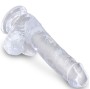 KING COCK - CLEAR REALISTISCHER PENIS MIT EIEREN 13.5 CM TRANSPARENT