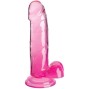 KING COCK - CLEAR REALISTISCHER PENIS MIT KUGELN 15.2 CM ROSA