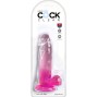 KING COCK - CLEAR PÉNIS RÉALISTE AVEC BOULES 15.2 CM ROSE