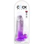 KING COCK - CLEAR PÉNIS RÉALISTE AVEC BOULES 15.2 CM VIOLET