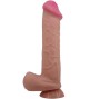 PRETTY LOVE - SLIDING SKIN SERIES REALISTISCHER DILDO MIT SLIDING SKIN SAUGNAPF BRAUN 26 CM