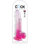 KING COCK - CLEAR DILDO CON TESTICOLI 20.3 CM ROSA