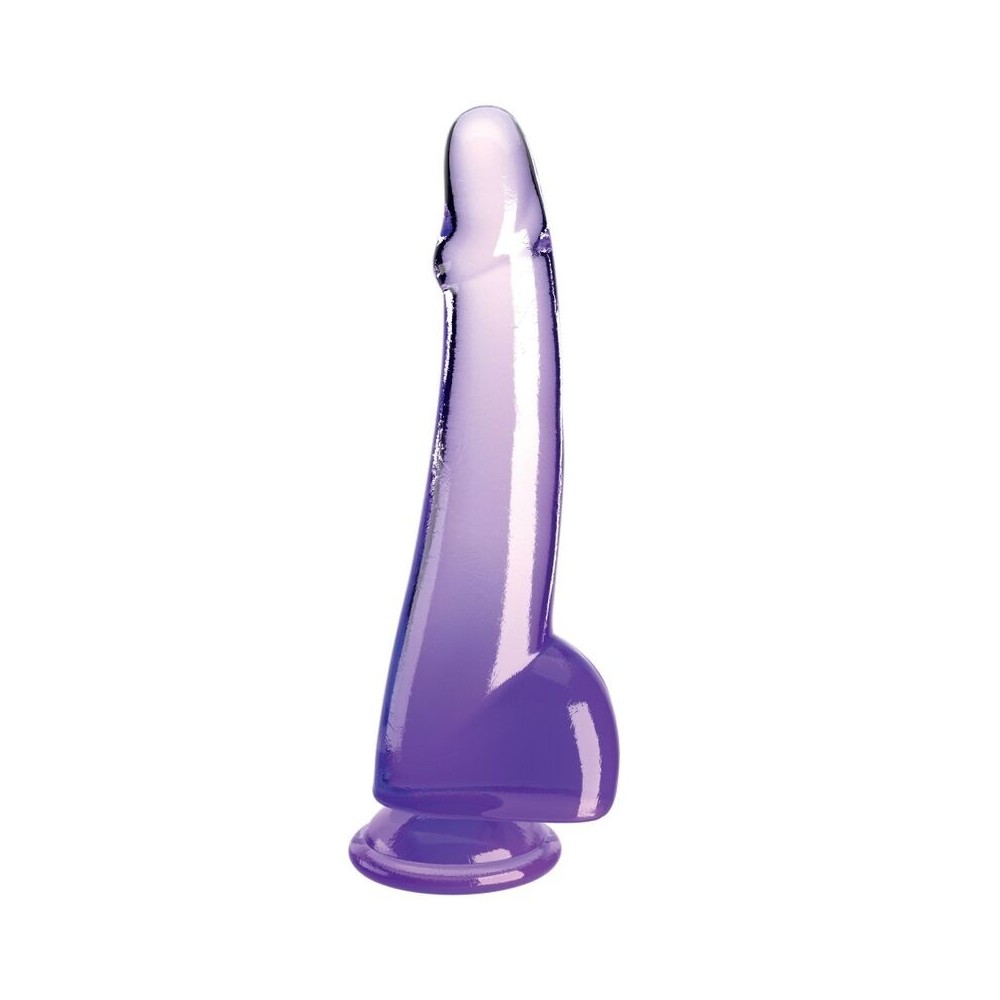KING COCK - CLEAR DILDO COM TESTÍCULOS 19 CM ROXO