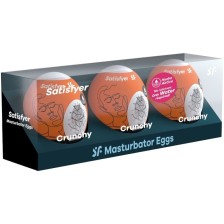 SATISFYER - 3 MASTURBATOR EGGS NAUGHTY, SAVAGE & CRUNCHY