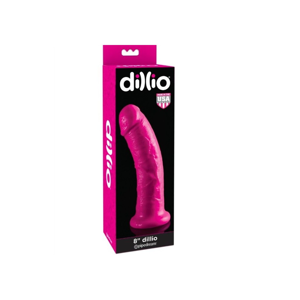 DILLIO - DILDO CON VENTOSA 20.32 CM ROSA