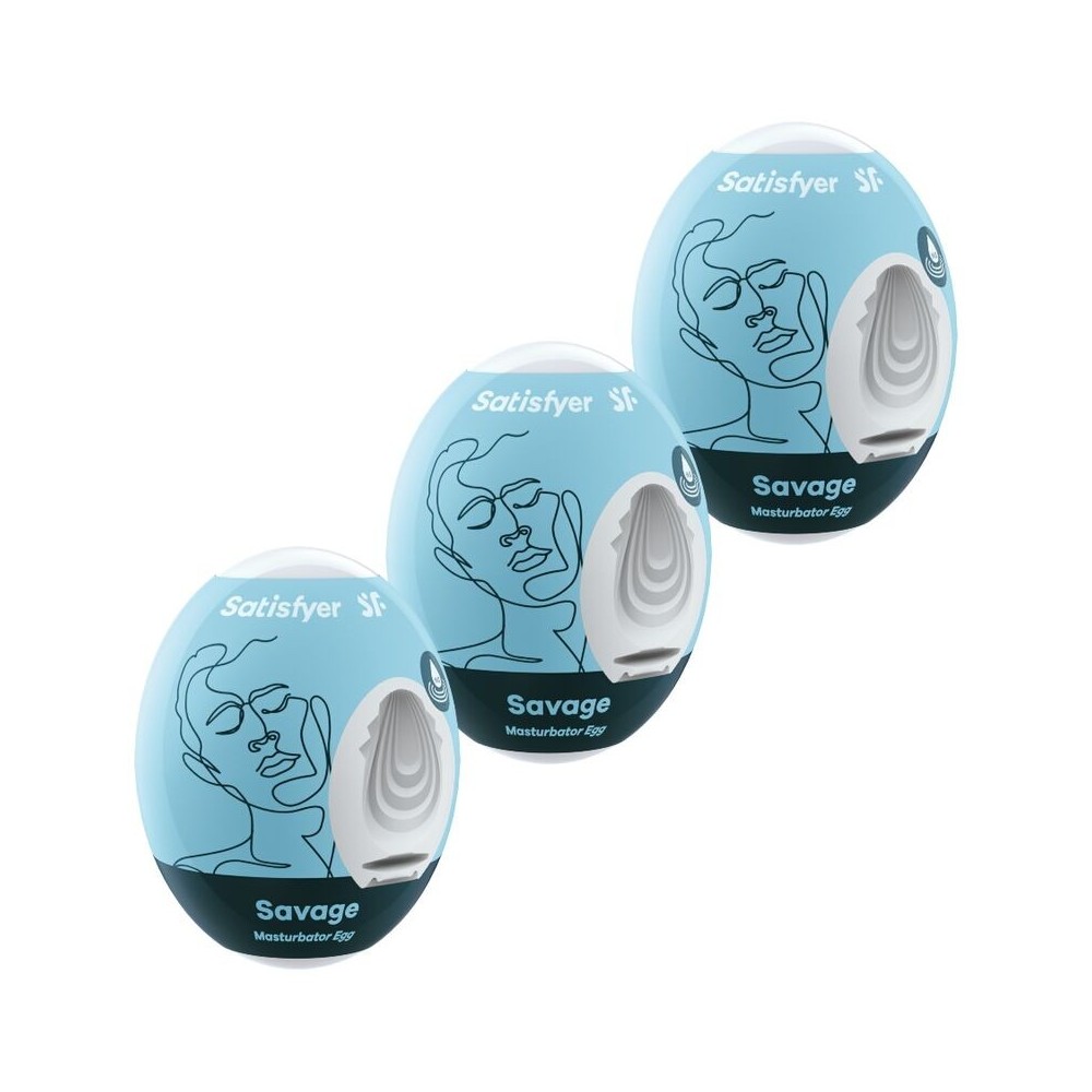 SATISFYER - 3 OEUFS MASTURBATEURS SAVAGE