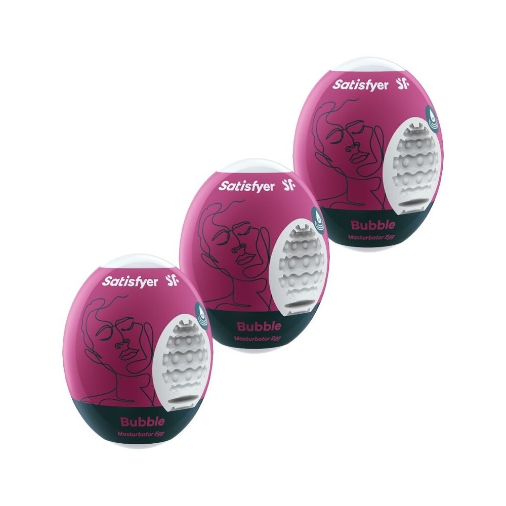 SATISFYER - 3 MASTURBATOR EGGS BUBBLE