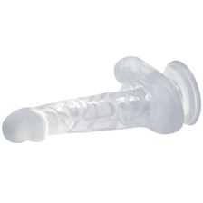 BAILE - GODE RÉALISTE AVEC VENTOUSE ET TESTICULES 16.7 CM TRANSPARENT