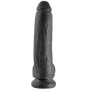 KING COCK - DILDO PRETO COM BOLAS 22.9 CM