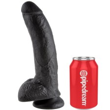 KING COCK - DILDO SCHWARZ MIT EIER 22.9 CM