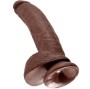 KING COCK - 9 DILDO BROWN WITH BALLS 22.9 CM
