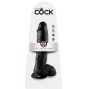 KING COCK - GODE NOIR AVEC BOULES 25.4 CM