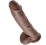 KING COCK - 10 GODE MARRON AVEC BOULES 25.4 CM