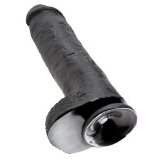 KING COCK - DILDO BLACK WITH BALLS 28 CM
