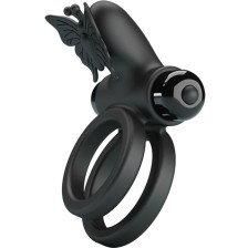 PRETTY LOVE - DOUBLE VIBRATING RING WITH BLACK STIMULATOR