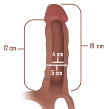 INTENSE - HOLLOW HARNESS WITH SILICONE DILDO 16 X 3.5 CM