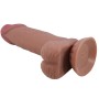 PRETTY LOVE - SÉRIE SLIDING SKIN DILDO REALÍSTICO COM VENTOSA DESLIZANTE PELE MARROM 19,4 CM