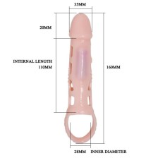 PRETTY LOVE - HARRISON PENIS EXTENDER COVER MIT VIBRATION UND RIEMEN 13.5 CM